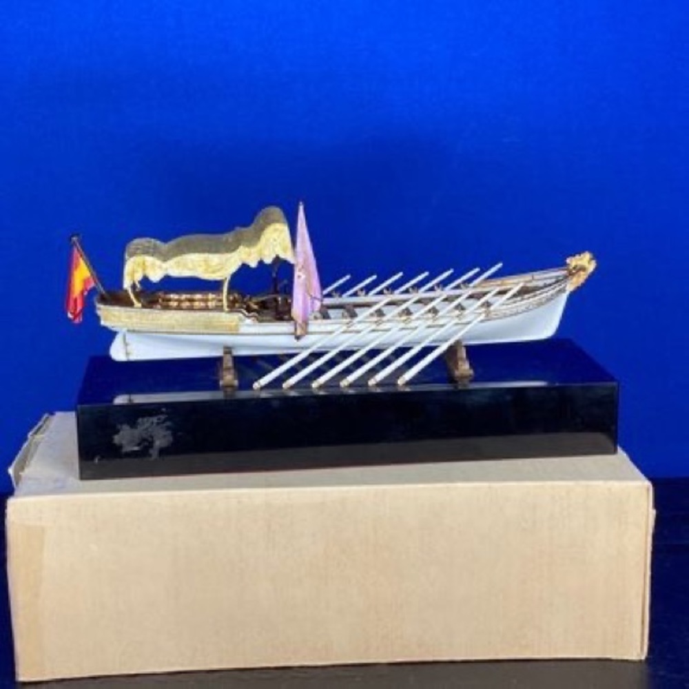 Vintage Miniature Spanish Ship / Miniatura Falua Isabel II Siglo XIX Spain - Picture 4 of 11